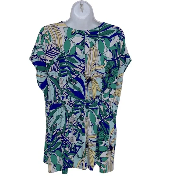 Liz Claiborne Floral Multi Color V-Neck Jersey Stretch Top - Woman 0X - Picture 7 of 9
